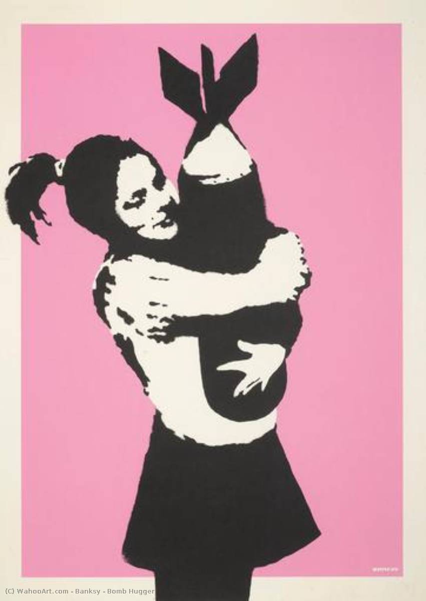 Wikioo.org - The Encyclopedia of Fine Arts - Painting, Artwork by Banksy - Bomb Hugger