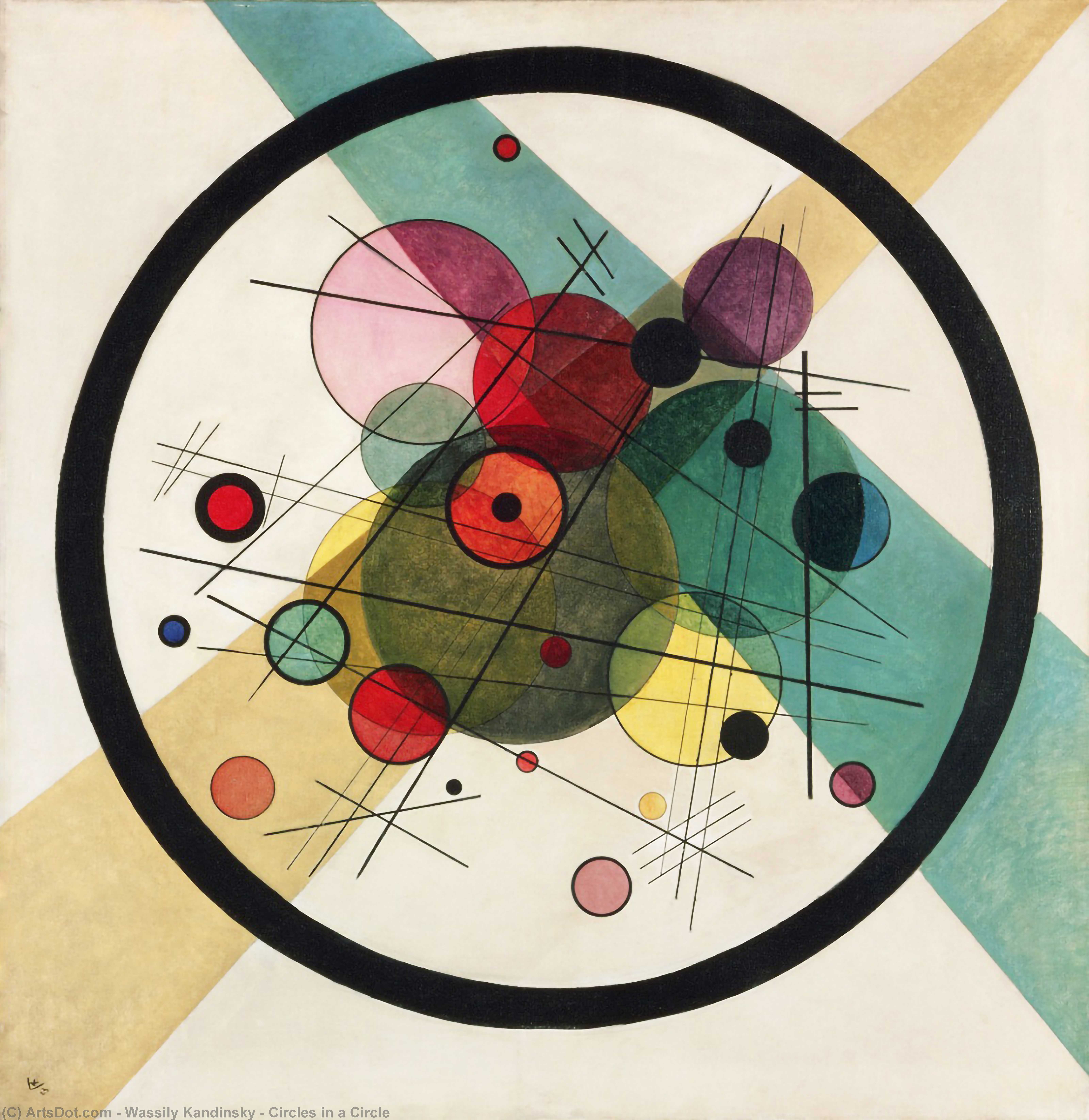 WikiOO.org - Enciklopedija dailės - Tapyba, meno kuriniai Wassily Kandinsky - Circles in a Circle