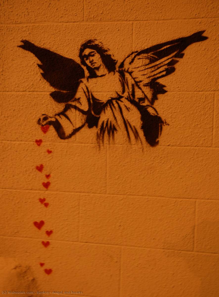 Wikioo.org - The Encyclopedia of Fine Arts - Painting, Artwork by Banksy - Angel and hearts