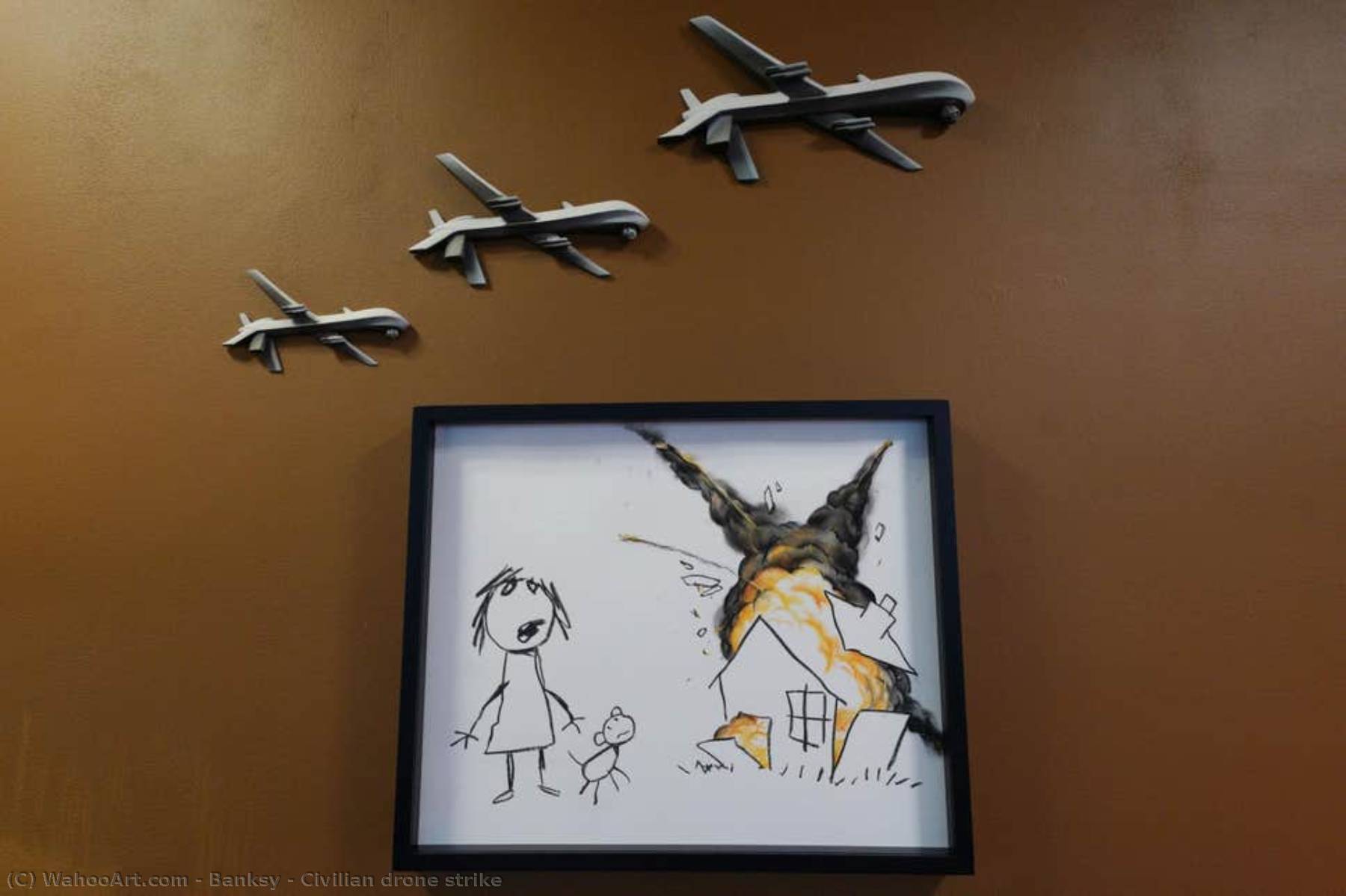 WikiOO.org - Encyclopedia of Fine Arts - Lukisan, Artwork Banksy - Civilian drone strike