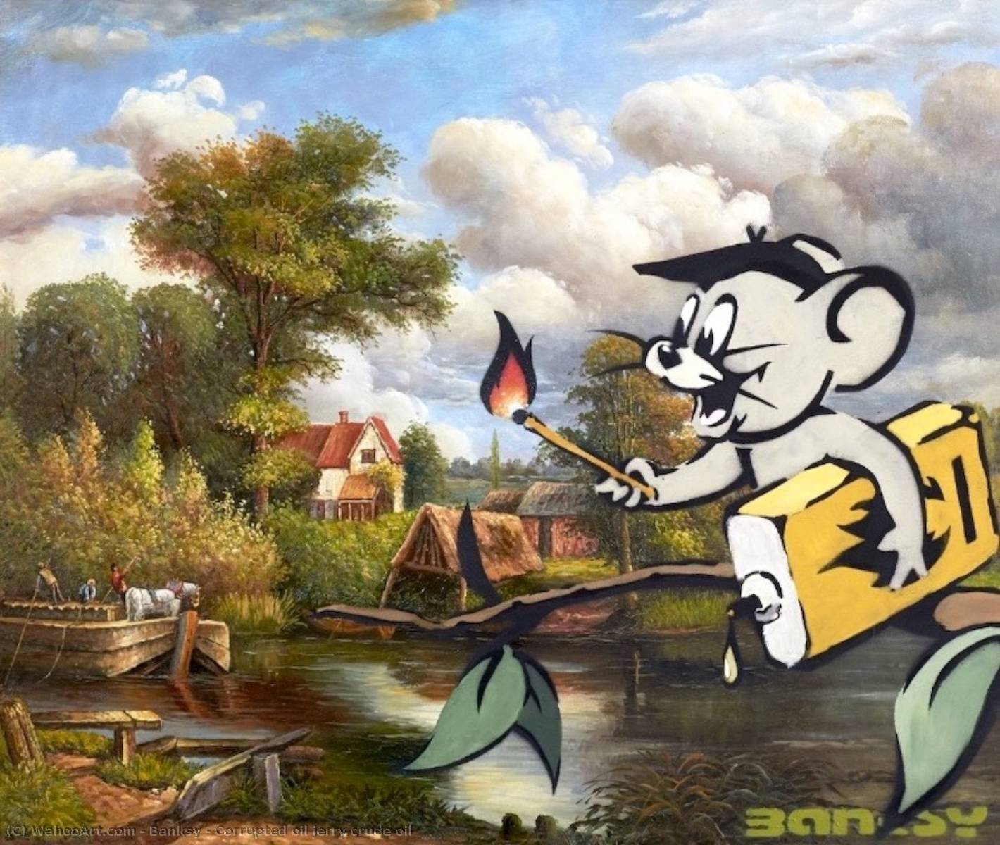 WikiOO.org - Encyclopedia of Fine Arts - Lukisan, Artwork Banksy - Corrupted oil jerry crude oil
