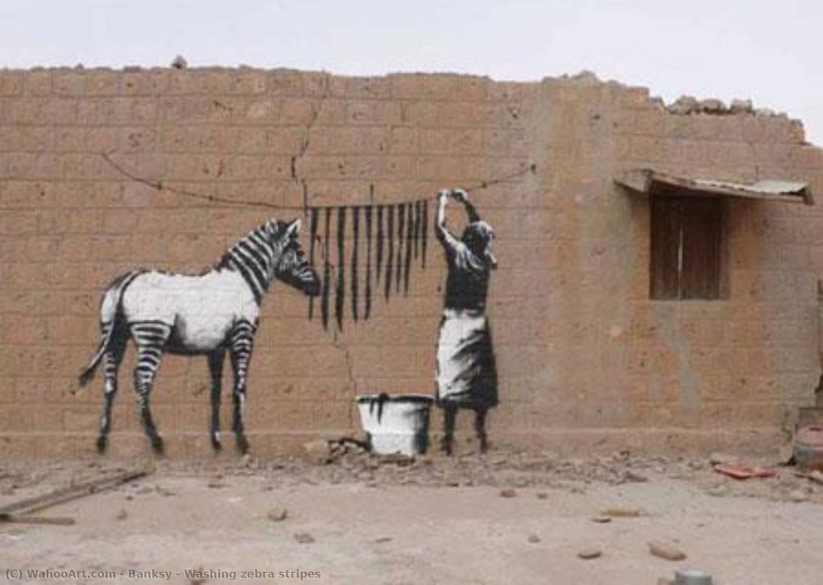 Wikioo.org - The Encyclopedia of Fine Arts - Painting, Artwork by Banksy - Washing zebra stripes