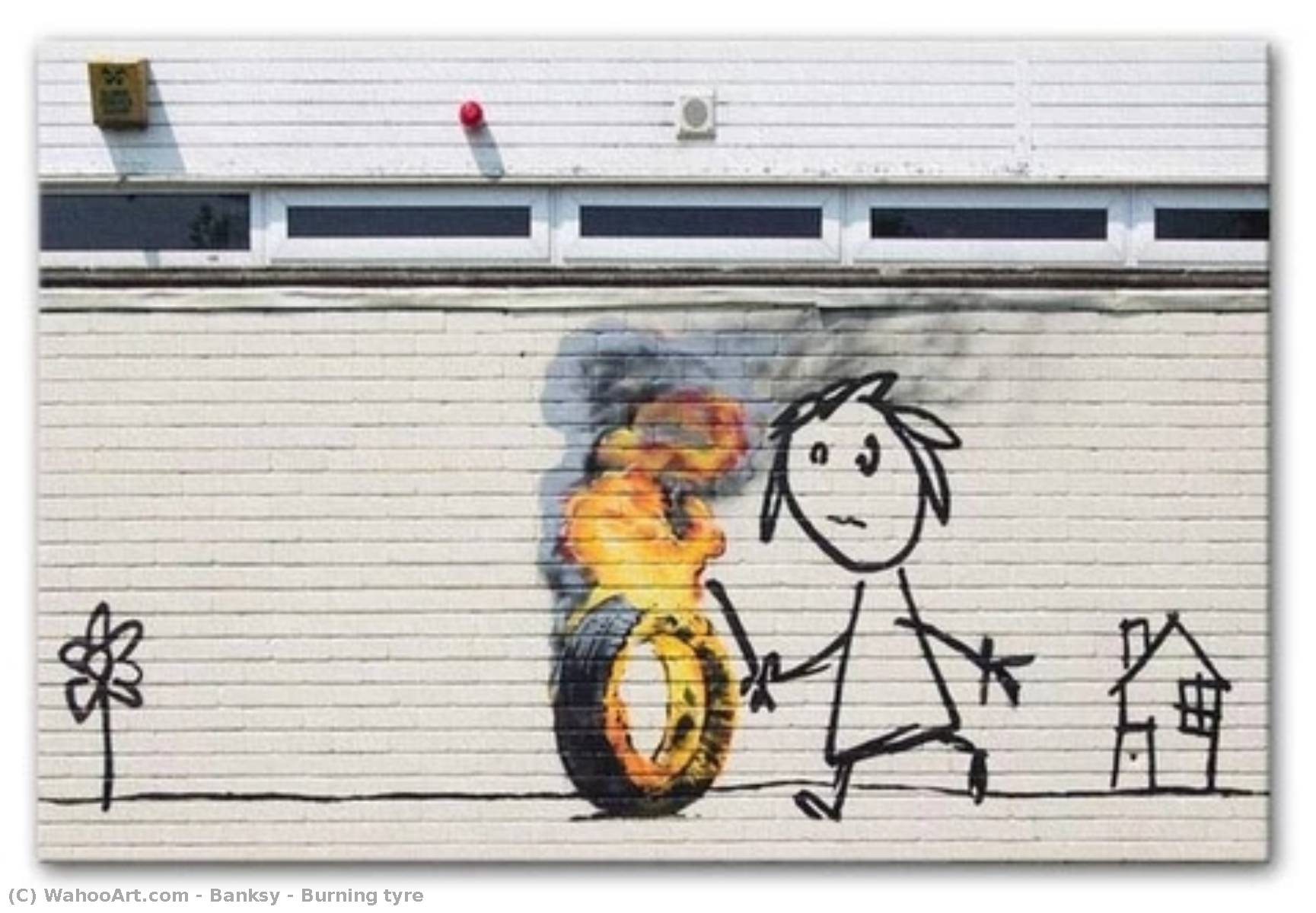 Wikioo.org - The Encyclopedia of Fine Arts - Painting, Artwork by Banksy - Burning tyre