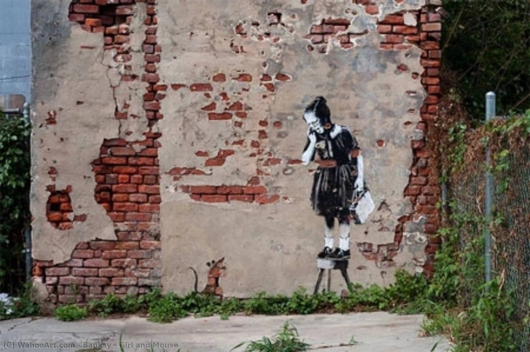 Wikioo.org - The Encyclopedia of Fine Arts - Painting, Artwork by Banksy - Girl and Mouse