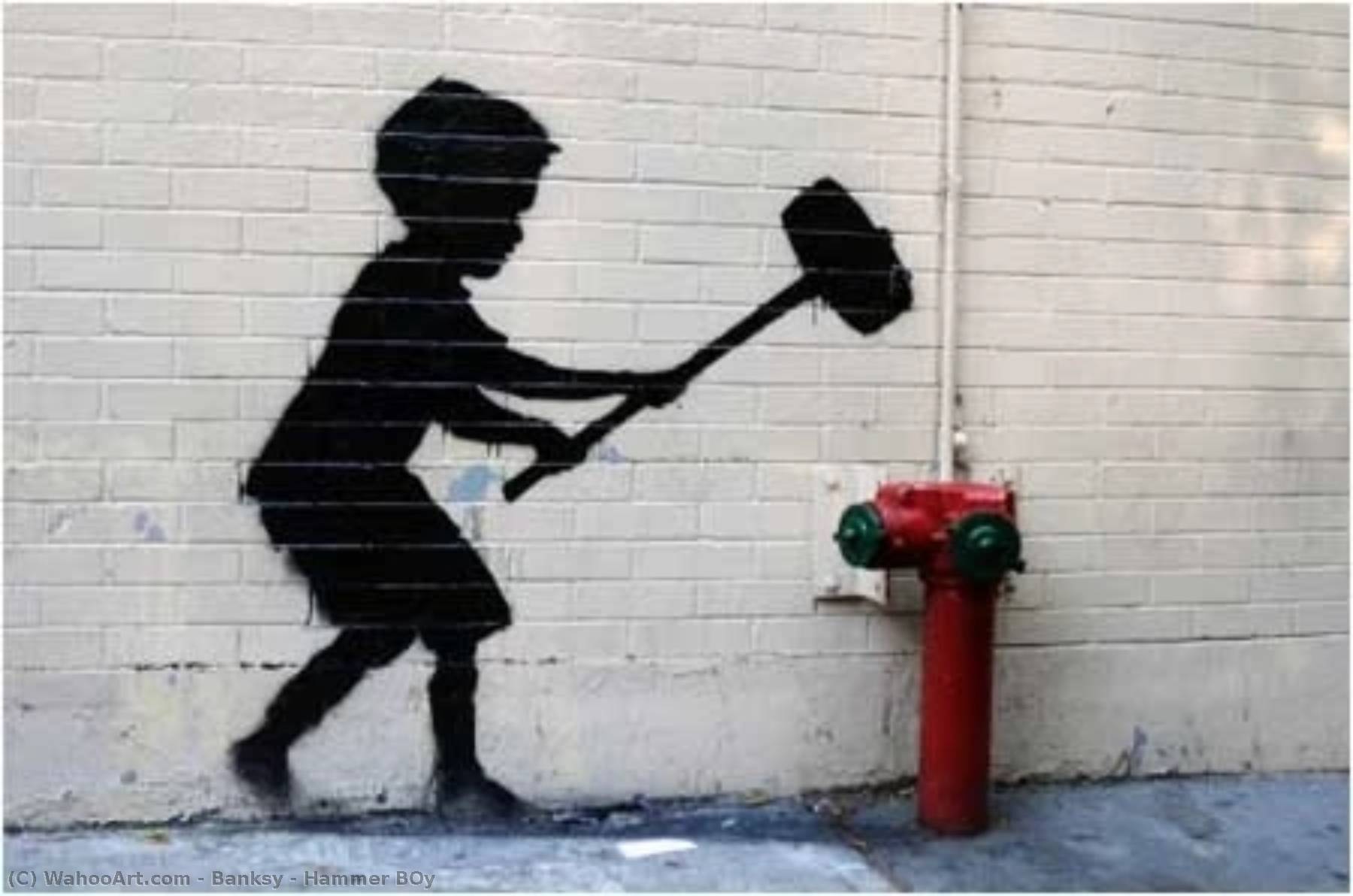 Wikioo.org - The Encyclopedia of Fine Arts - Painting, Artwork by Banksy - Hammer BOy