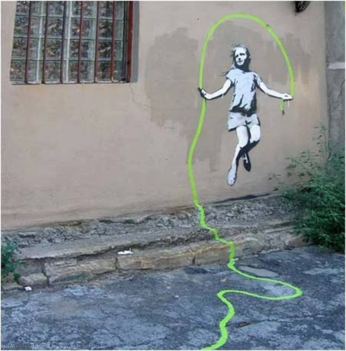 WikiOO.org - 百科事典 - 絵画、アートワーク Banksy - 跳躍 少女
