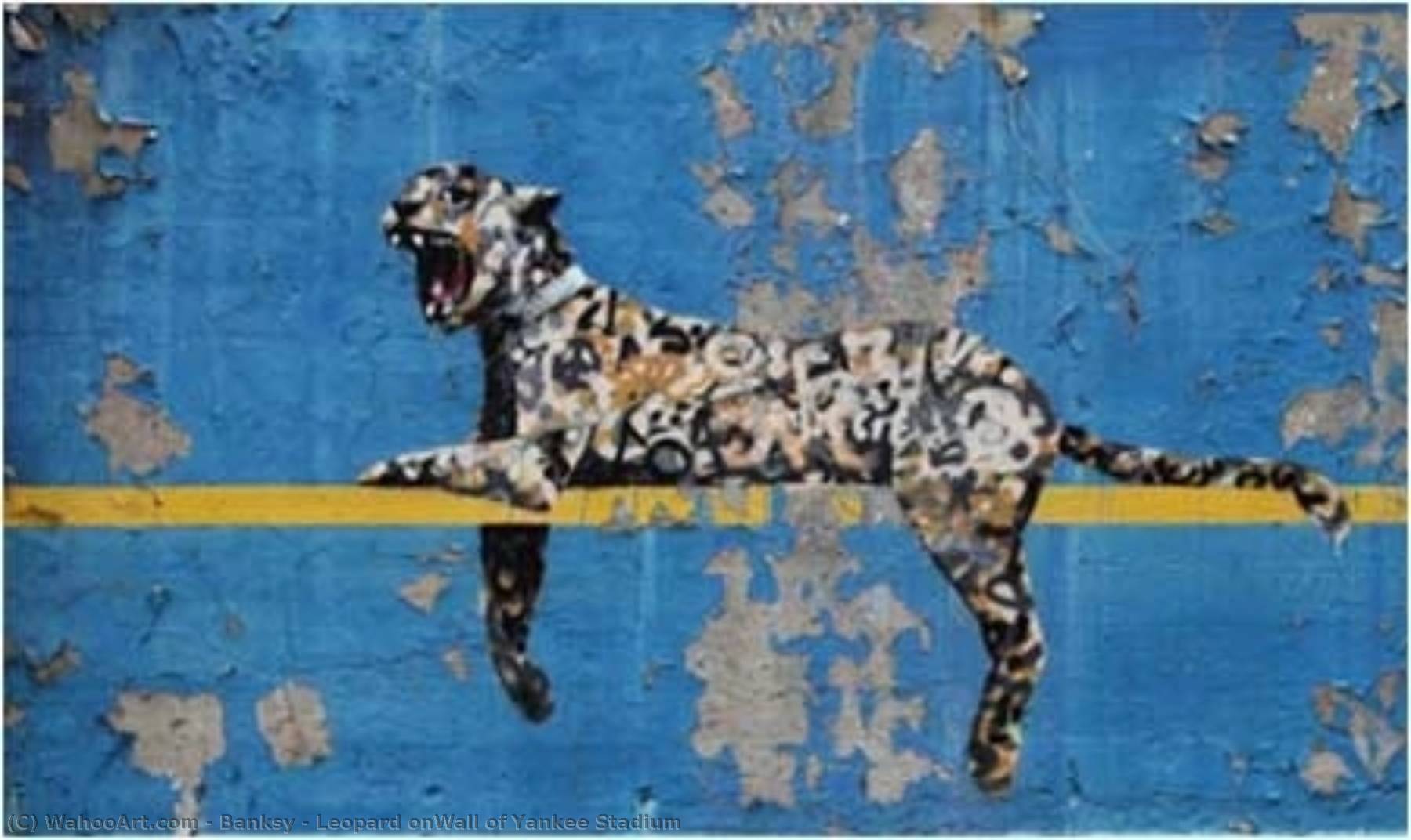 Wikioo.org - The Encyclopedia of Fine Arts - Painting, Artwork by Banksy - Leopard onWall of Yankee Stadium