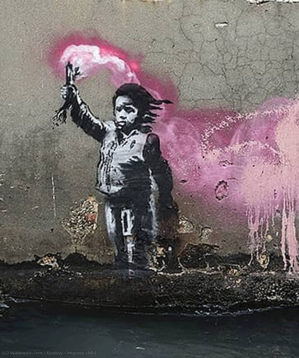 Wikioo.org - The Encyclopedia of Fine Arts - Painting, Artwork by Banksy - Migrant child