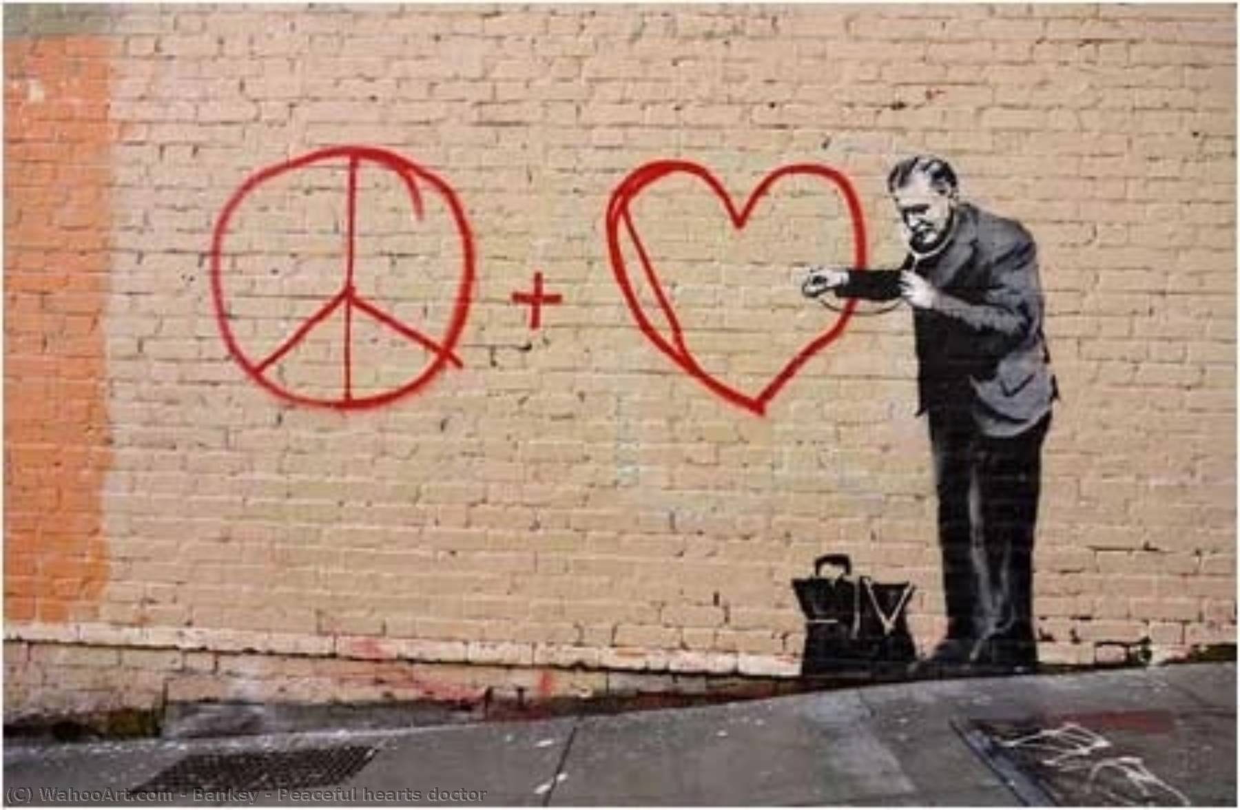 WikiOO.org - 백과 사전 - 회화, 삽화 Banksy - Peaceful hearts doctor