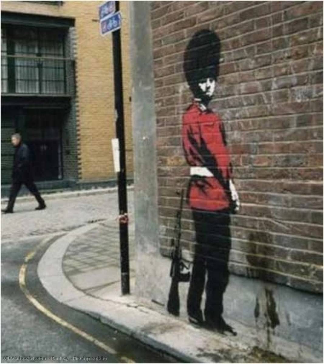 Wikioo.org - The Encyclopedia of Fine Arts - Painting, Artwork by Banksy - Pissing soldier