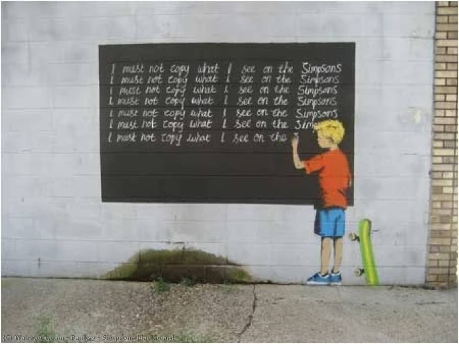Wikioo.org - The Encyclopedia of Fine Arts - Painting, Artwork by Banksy - Simpsons blackboard