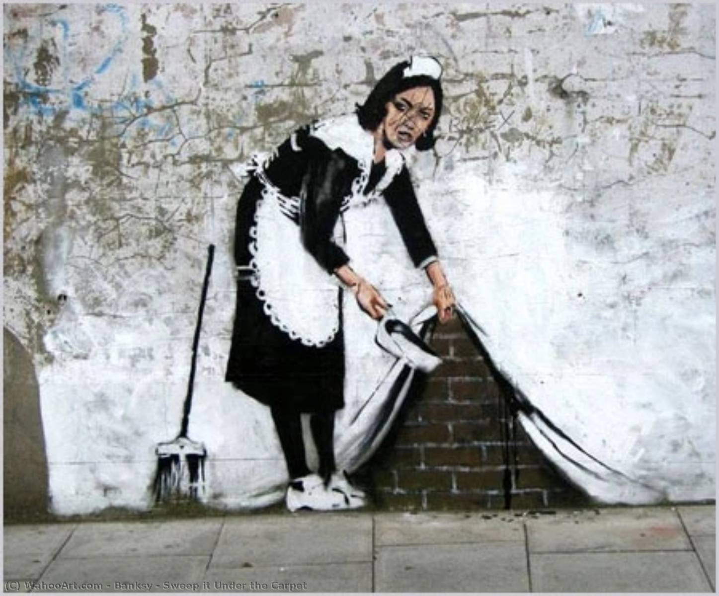 Wikioo.org - The Encyclopedia of Fine Arts - Painting, Artwork by Banksy - Sweep it Under the Carpet