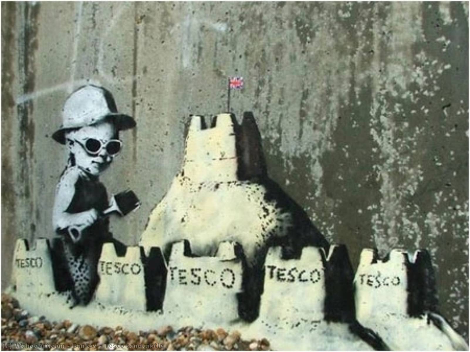 Wikioo.org - The Encyclopedia of Fine Arts - Painting, Artwork by Banksy - Tesco sandcastle