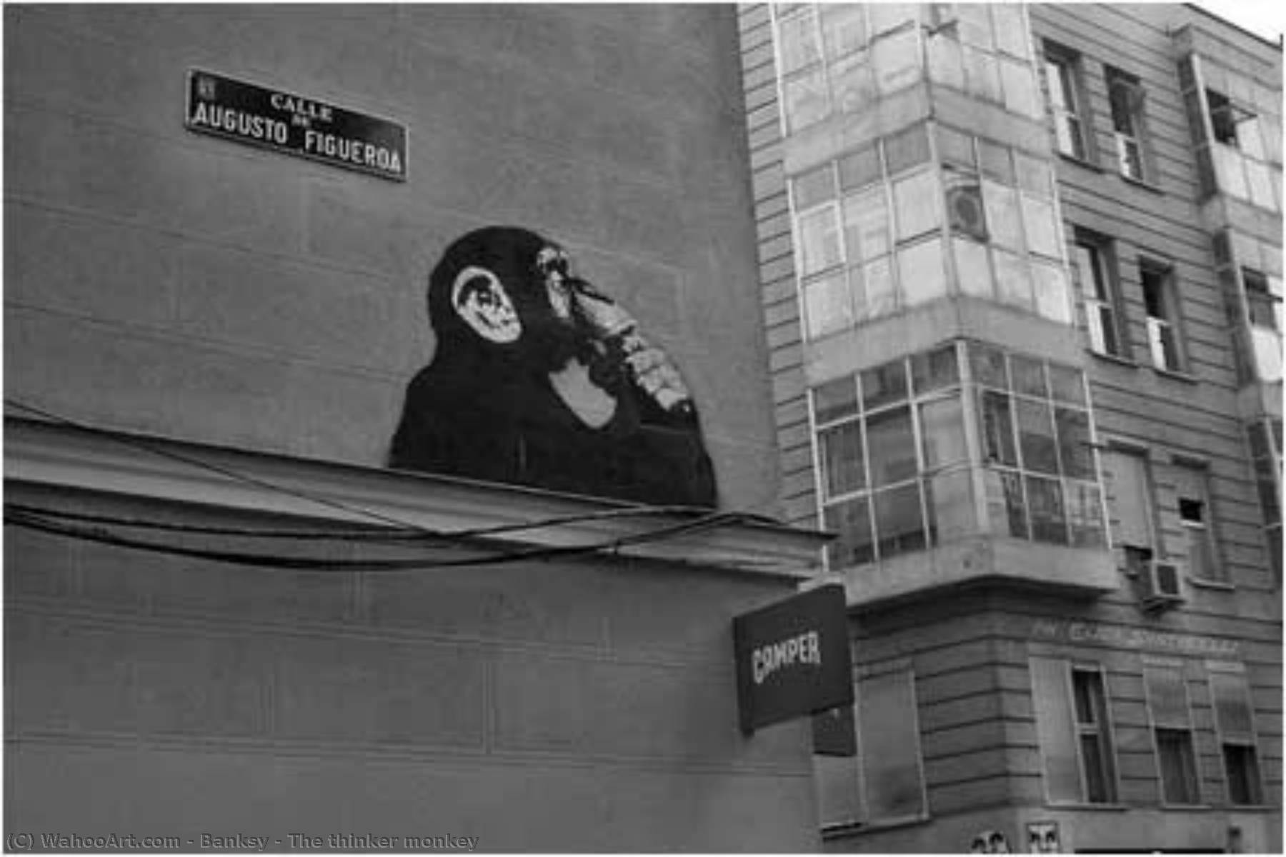 Wikioo.org - The Encyclopedia of Fine Arts - Painting, Artwork by Banksy - The thinker monkey