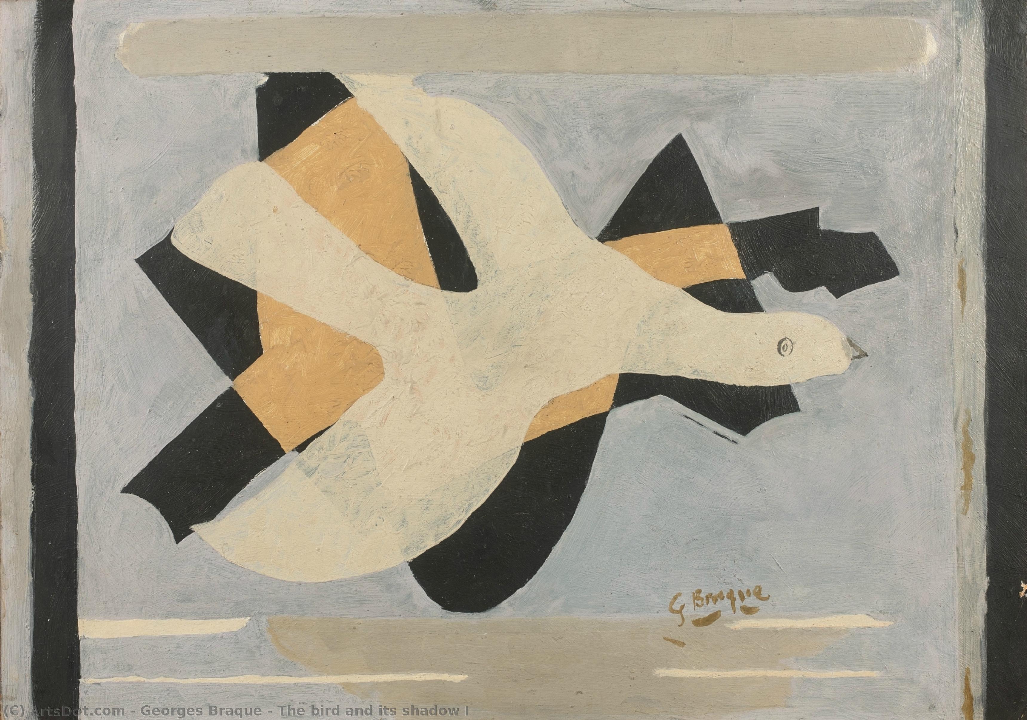 Wikioo.org – L'Enciclopedia delle Belle Arti - Pittura, Opere di Georges Braque - Il uccello e la sua ombra Io
