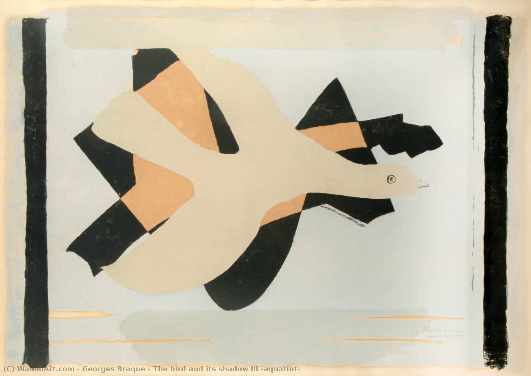 Wikioo.org - The Encyclopedia of Fine Arts - Painting, Artwork by Georges Braque - The bird and its shadow III (aquatint)