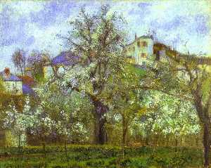 orto e alberi in fiore , Primavera , Pontoise