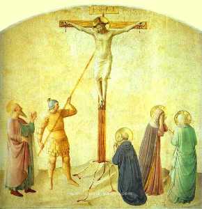 Str . Dominikus mit dem Kruzifix - Durchbohrend von dem Christ's Seite