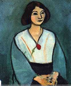 Woman in Green with a Carnation