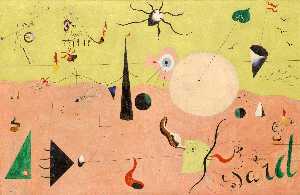 ジョーン Miró- カタロニアの風景 ( 狩人 )