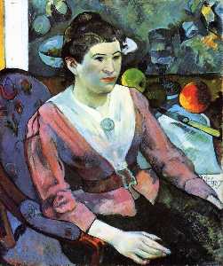 Porträt einer Frau mit Cezanne Stillleben