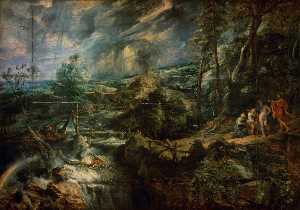 Stürmische Landschaft mit Philemon und Baucis
