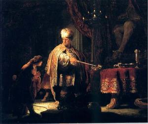 david et ciro devant l autel de baal , de los ángeles