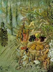 Dioniso Escupir la completa Imagen de cadaqués en el Basurero de los Lengua de un Three-Storied Gaudiniana Mujer , 1958-60