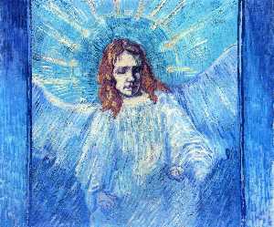 Половина фигура ангела за  Рембрандт