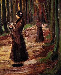 due donne in il boschi