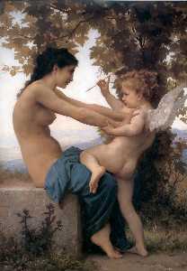 Young Girl Defending Herself Against Eros