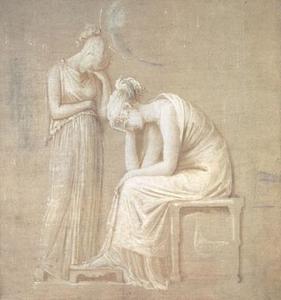 Bozetto di due figure femminili 1806