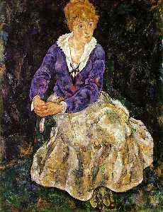 の肖像画 ザー 芸術家 妻  座っている  1918