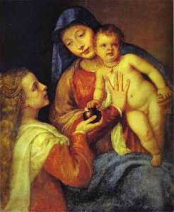 madonna et l'enfant avec marie madeleine