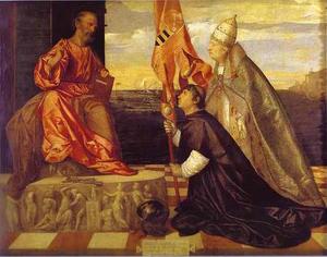 アレクサンデル世は、聖ペテロにヤコポ·ペーザロを提示します