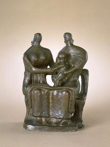 Two Seated Women and Child