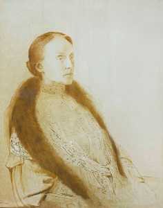 horstportret van Une . M . L . Bonger-van der Tilleul , de eerste echtgenote van de verzamelaar andré bonger