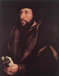 портрет мужчины, держащего перчатки и письмо