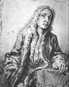 Drawing after a lost Self Portrait of Watteau