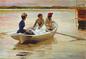 Tyttöjä veneessä (Kesä saaristossa)