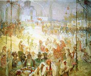 塞尔维亚沙皇斯捷潘·杜尚的加冕作为东罗马帝国皇帝