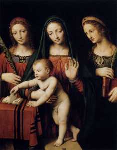 聖母子 と一緒に Sts キャサリン そして、バーバラ