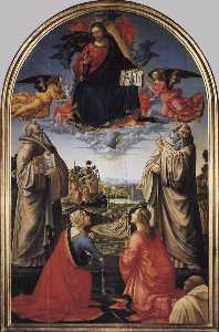 Христос Небо с четыре святых и а Донор