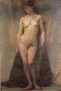 站在女性裸体（右页）