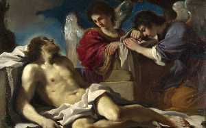 Compianto sul Cristo morto mediante  due  angeli