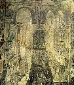 Soudards penitents dans une cathedrale