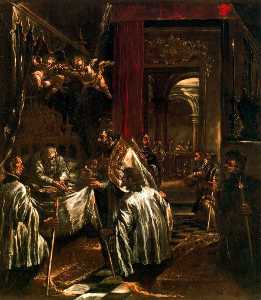 San Ambrosio recibiendo su última comunione