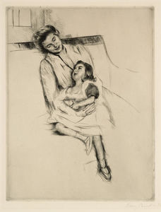 Reine and Margot Seated on a Sofa