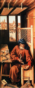 St . joseph dépeint comme un médiévale carpenter ( centre panel des merode retable )