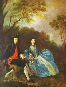 托马斯·庚斯博罗，与他的妻子和大女儿玛丽